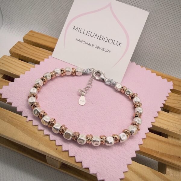 Cubetti e nodini argento oro rosa