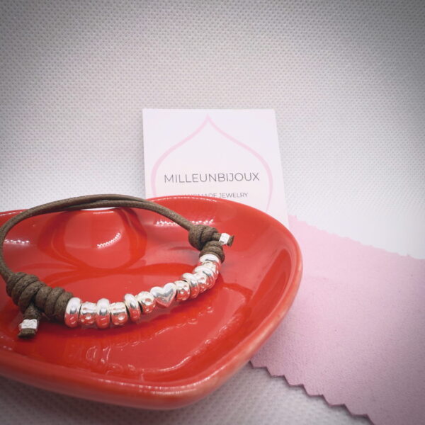 Braccialetto cuore e granelli