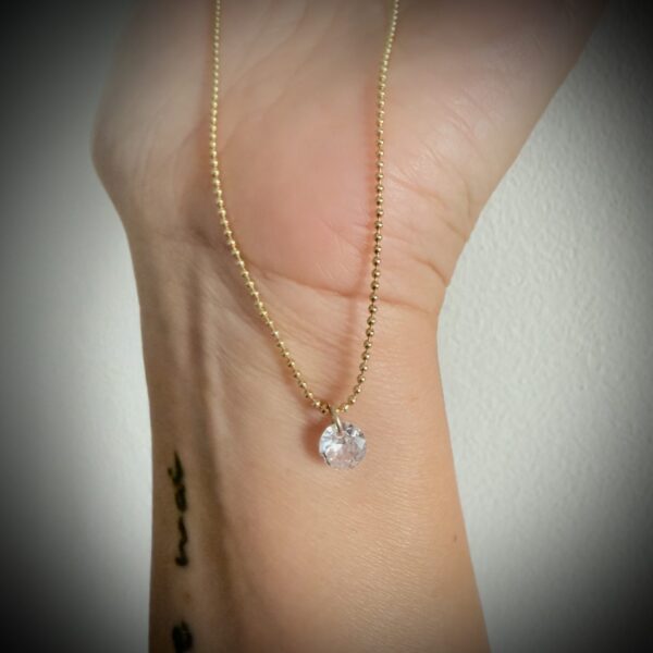 Collana palline Gold e zircone 3D