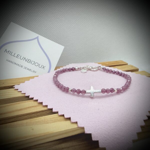 Bracciale zirconi e croce argento925
