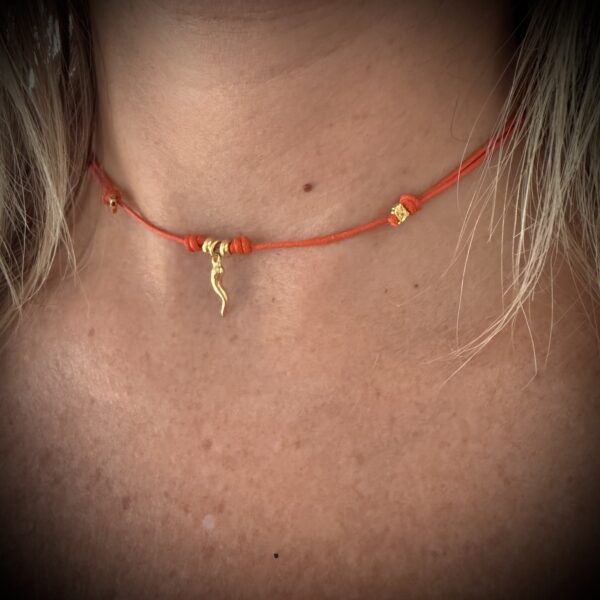 Collana cornino Gold e rondelle