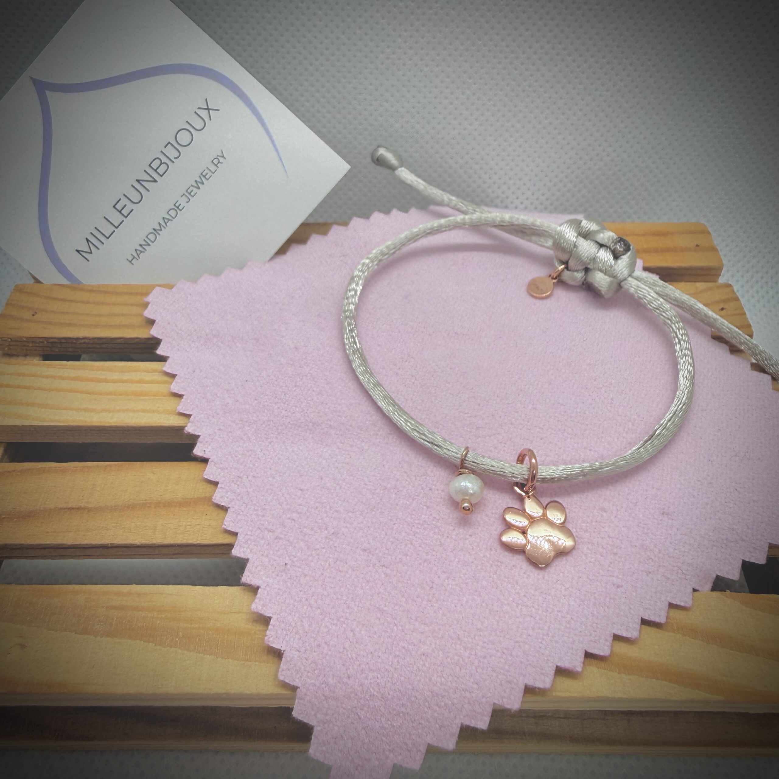Bracciali raso elementi rosati - immagine 4