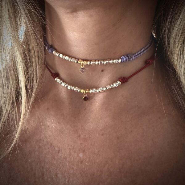 Collana Incanto con Pietra naturale Arg925 Oro 24ct