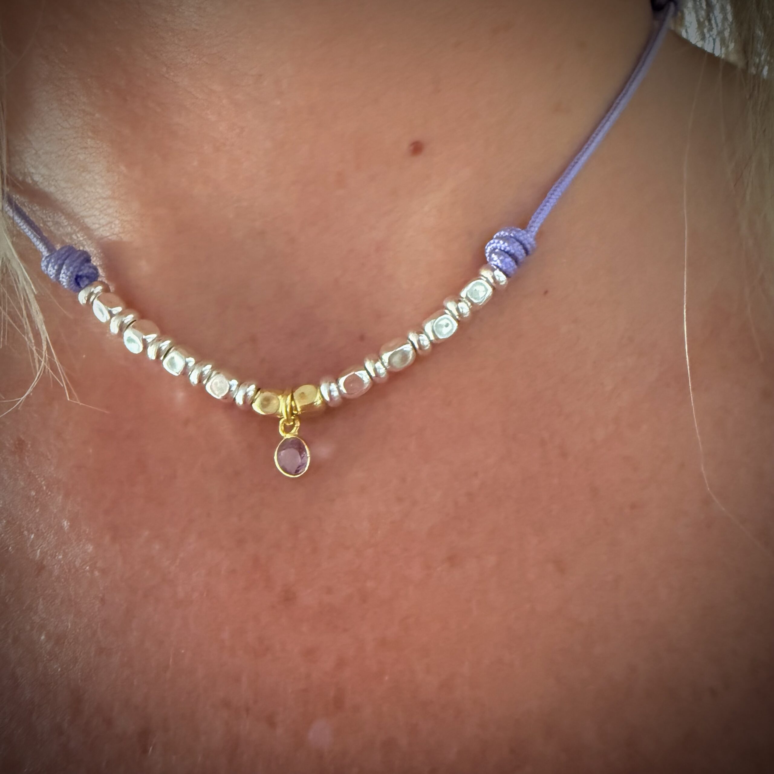 Collana Incanto con Pietra naturale Arg925 Oro 24ct - immagine 6